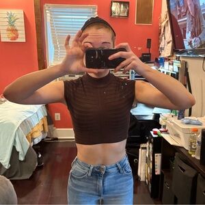 Forever 21 Dark Brown Women's Crop Top